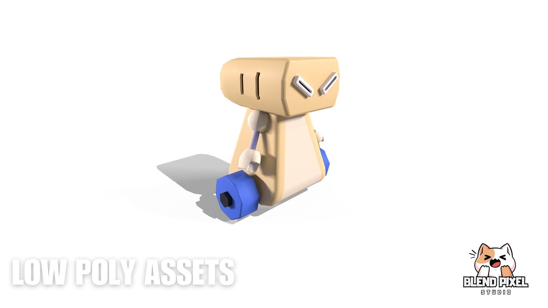 Cartoon Sci-Fi Robot Low-poly 3D model_7