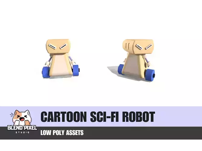 Cartoon Sci-Fi Robot Low-poly 3D model