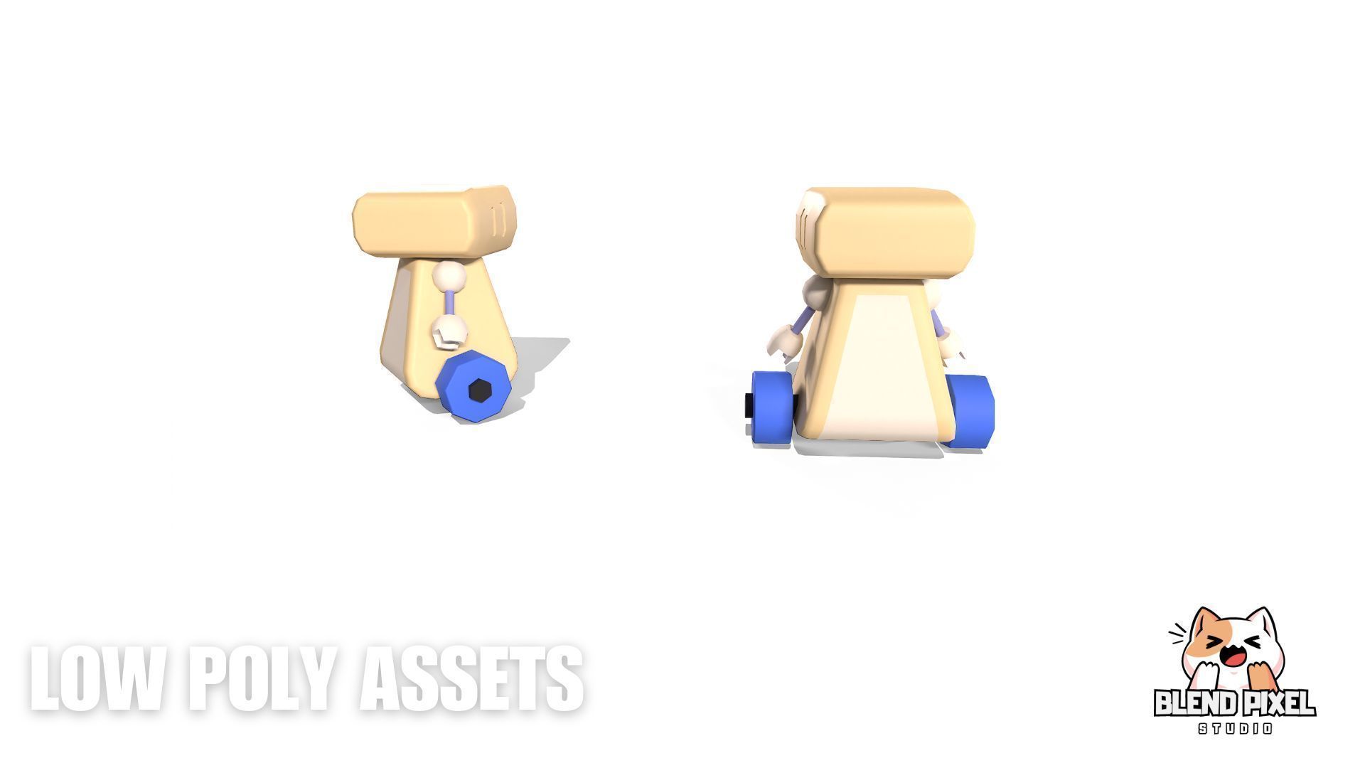 Cartoon Sci-Fi Robot Low-poly 3D model_4