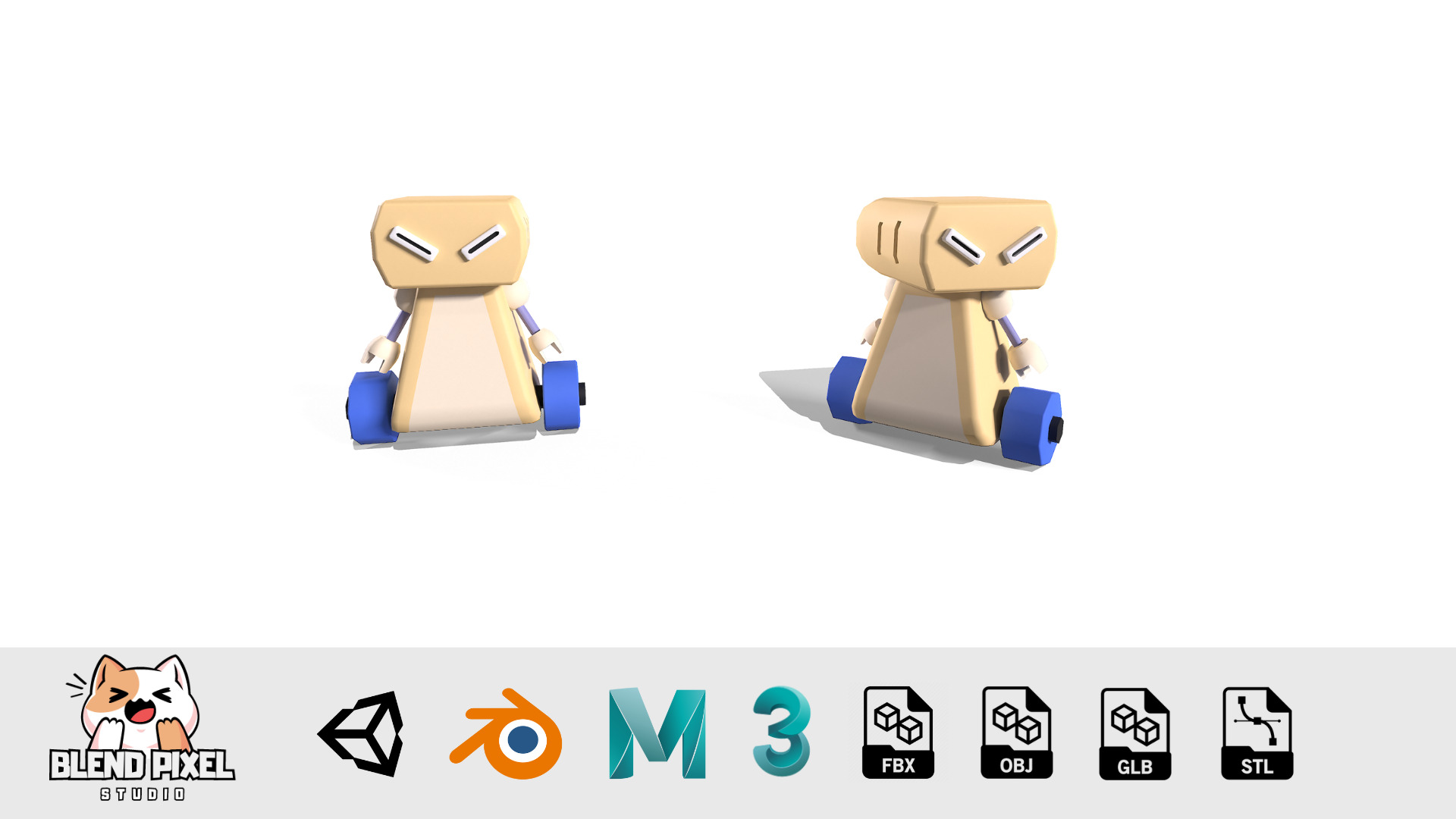 Cartoon Sci-Fi Robot Low-poly 3D model_3