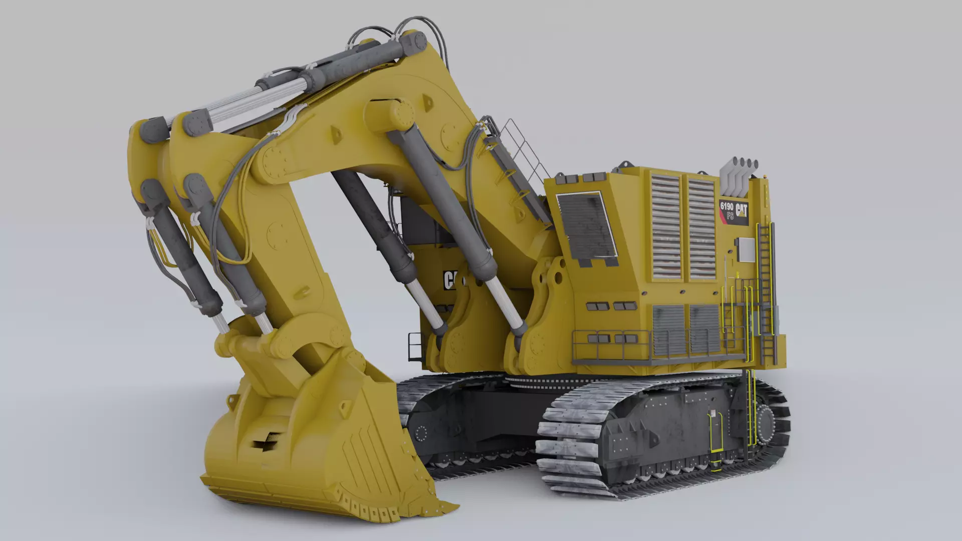 Excavator Construction Vehicle 3D model_0