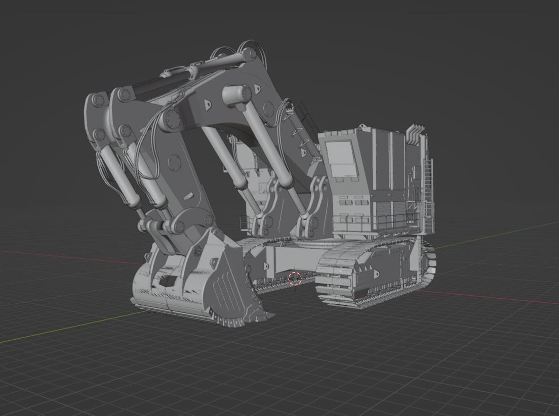 Excavator Construction Vehicle 3D model_4