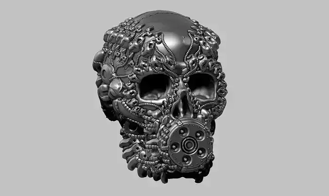 skull robot head a31 3D print model