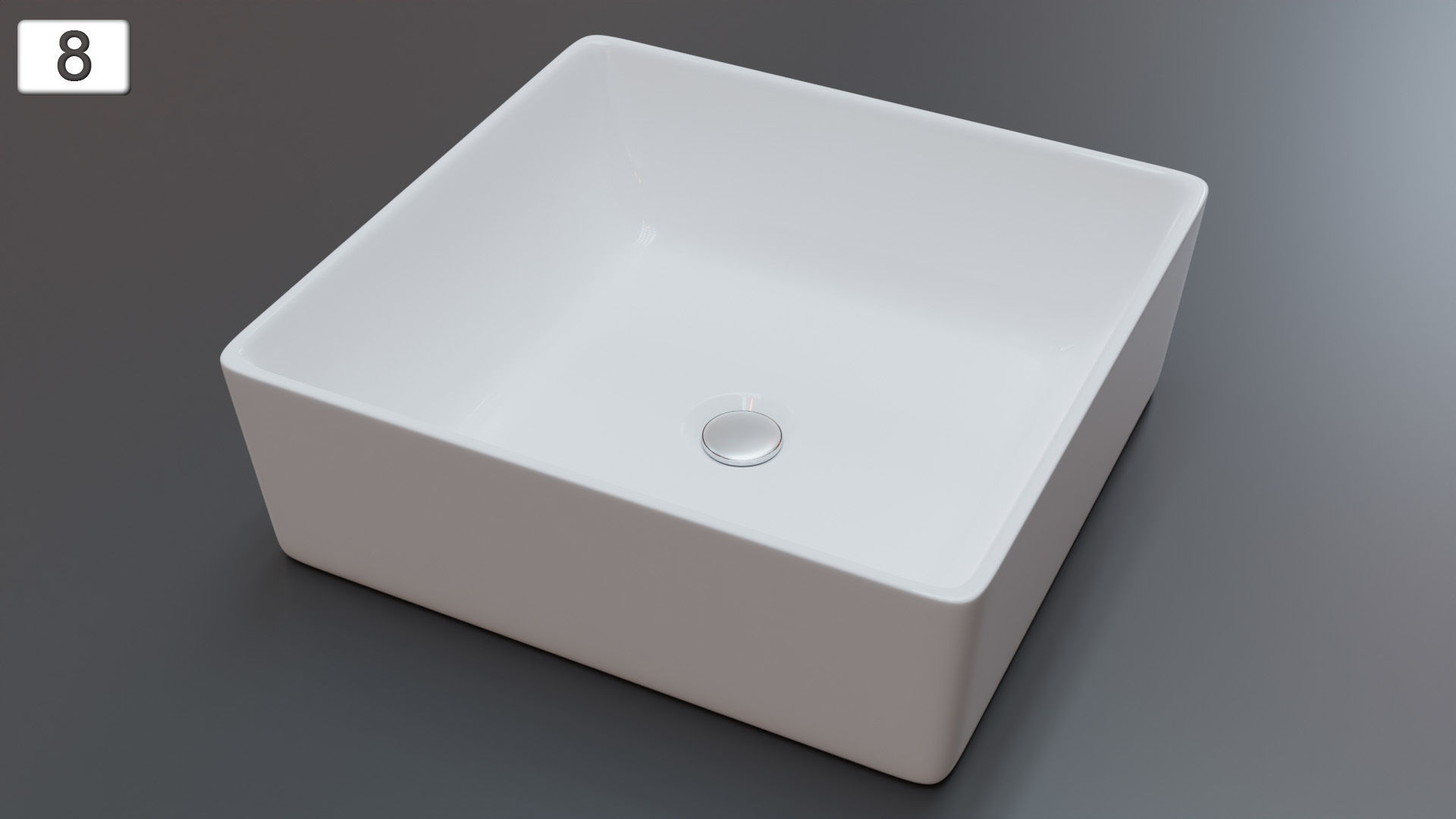 Vessel Sink Number 8 Low-poly 3D model_2