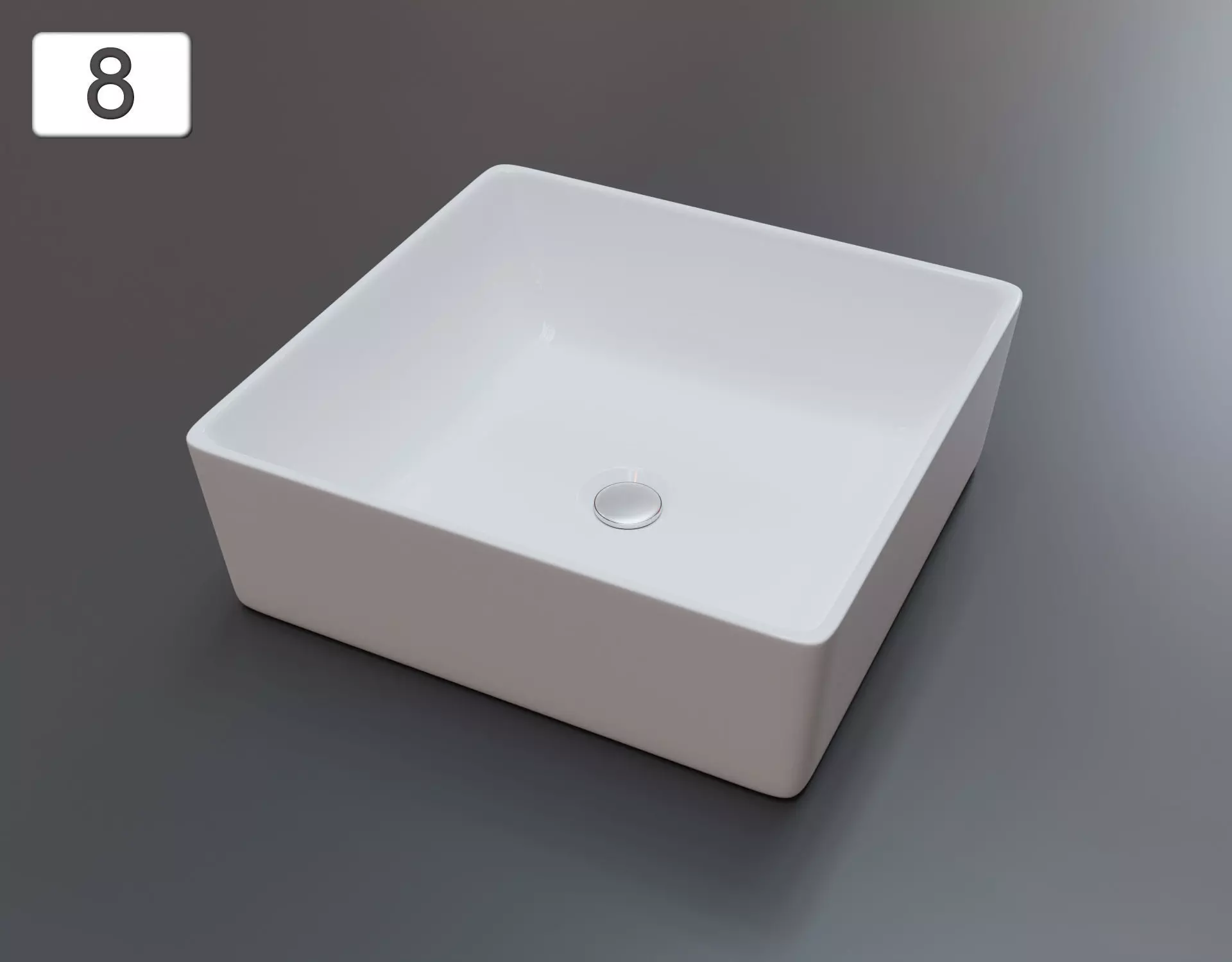 Vessel Sink Number 8 Low-poly 3D model_0