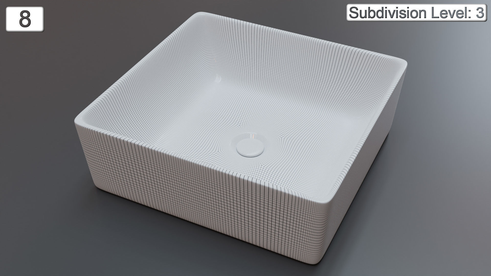 Vessel Sink Number 8 Low-poly 3D model_7