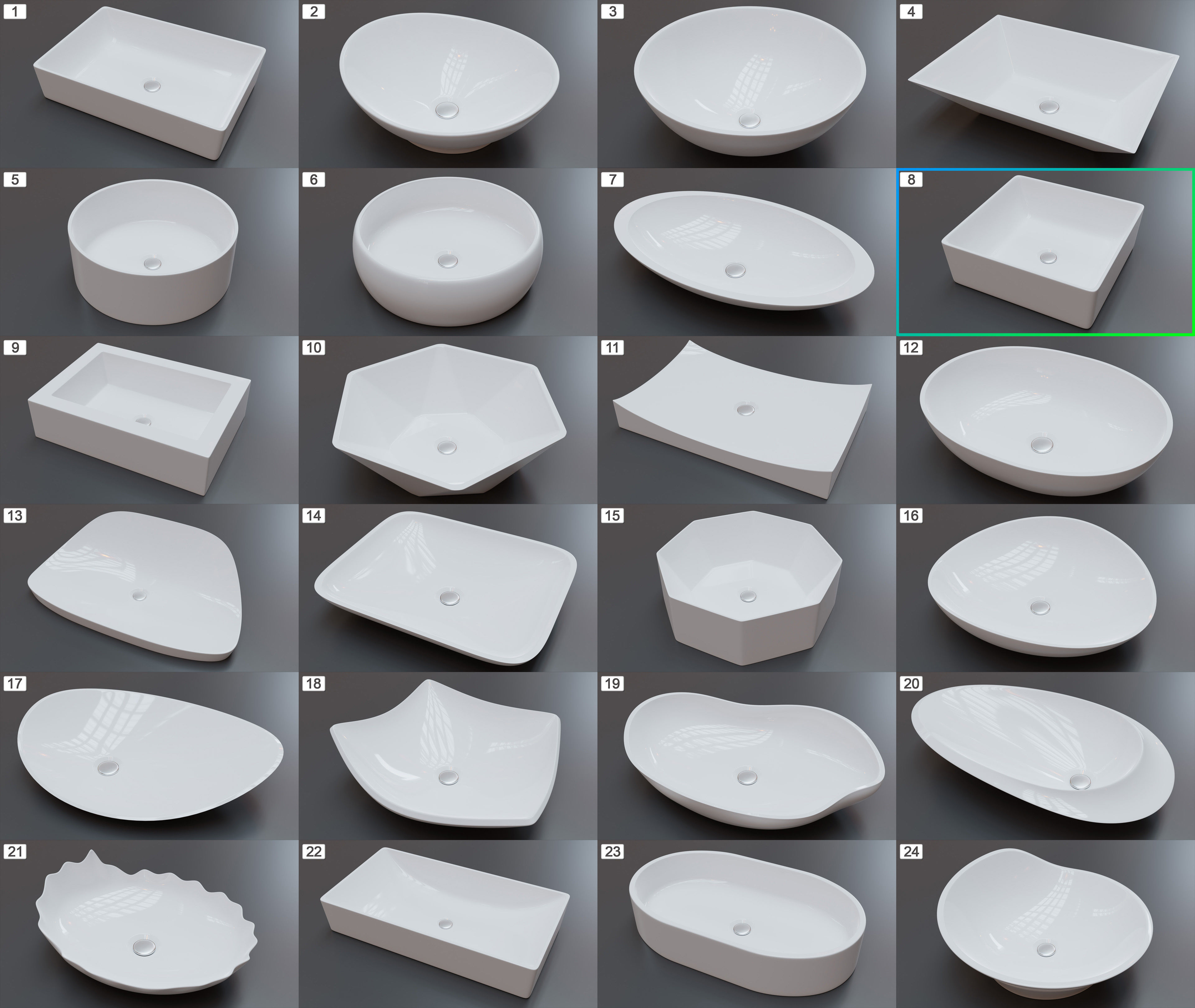 Vessel Sink Number 8 Low-poly 3D model_1