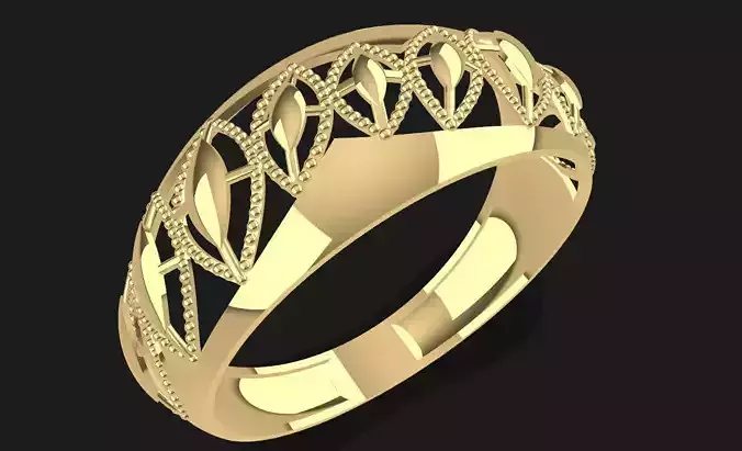 RIN117 gold ring with intricate design