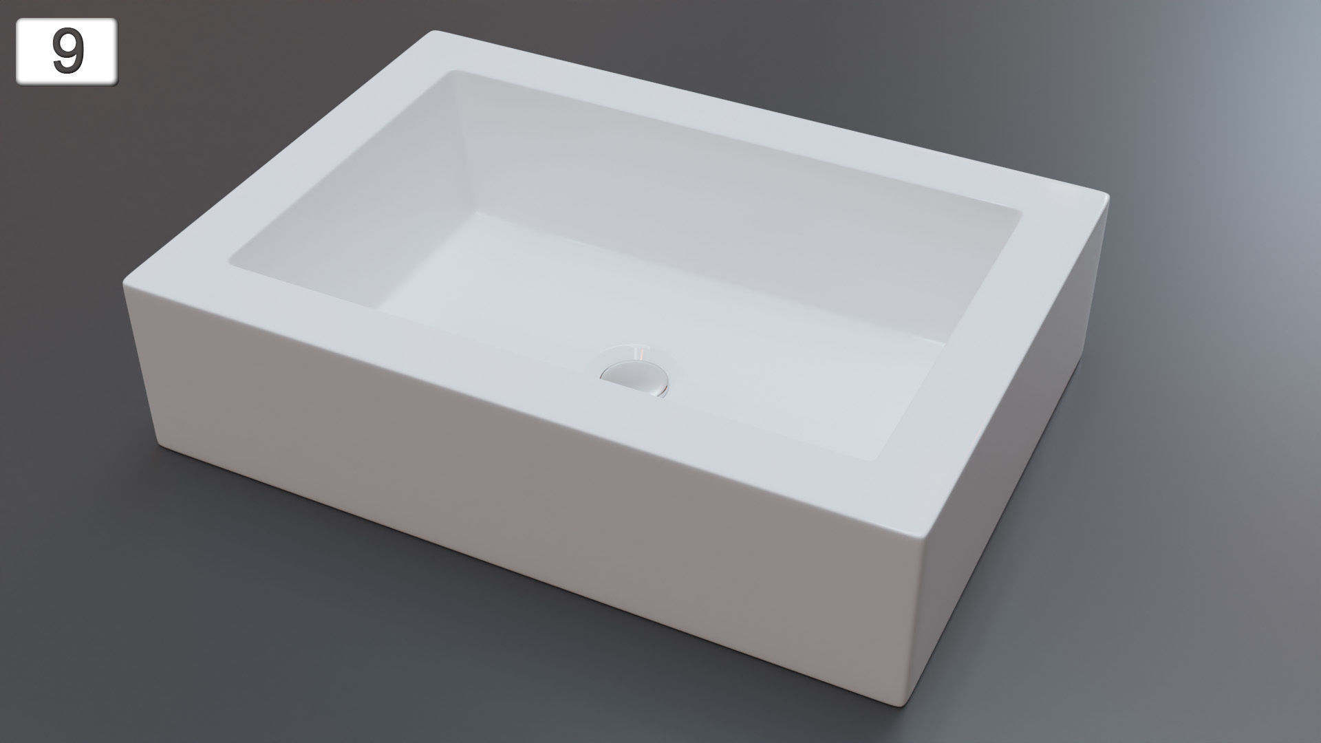 Vessel Sink Number 9 Low-poly 3D model_2