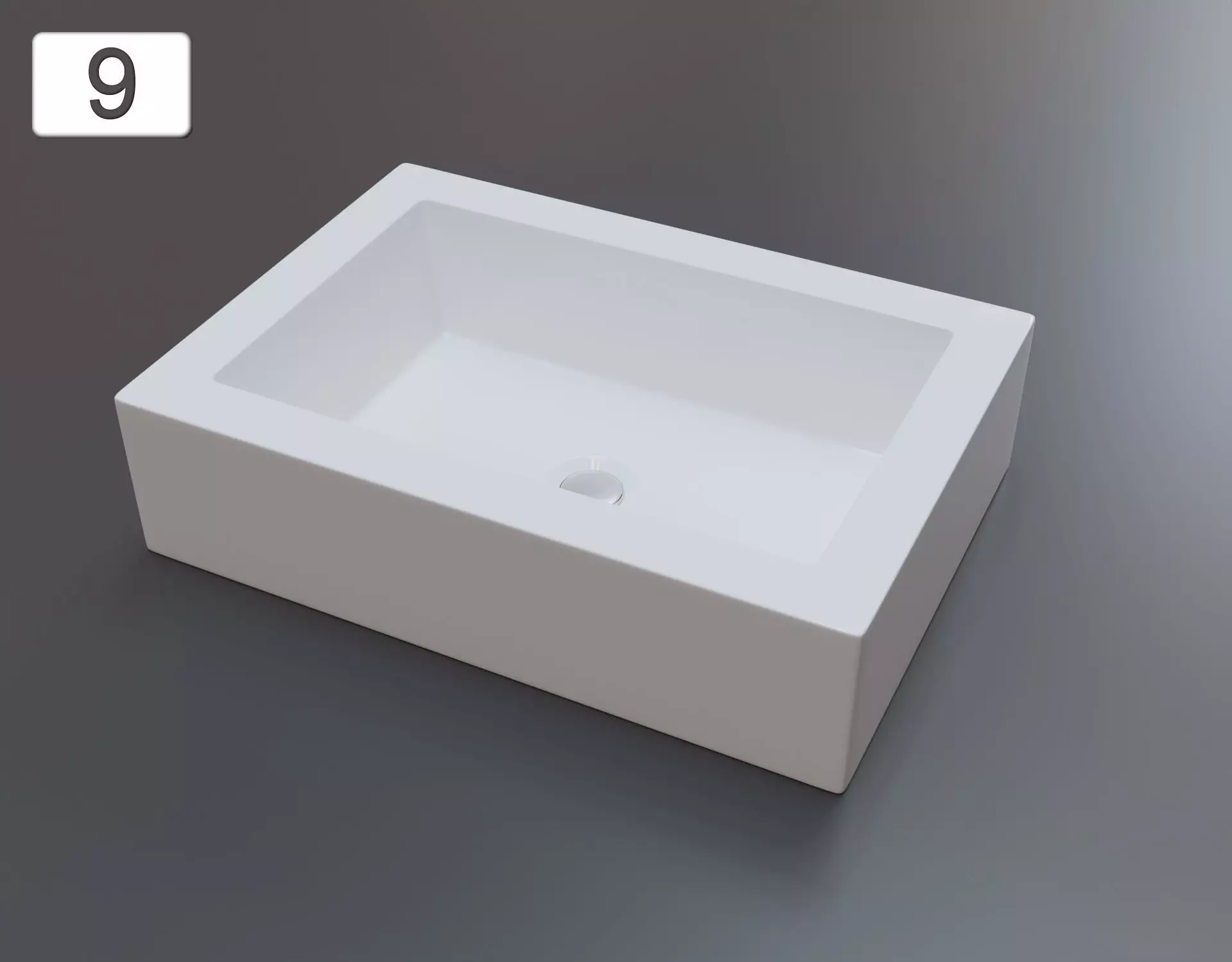 Vessel Sink Number 9 Low-poly 3D model_0