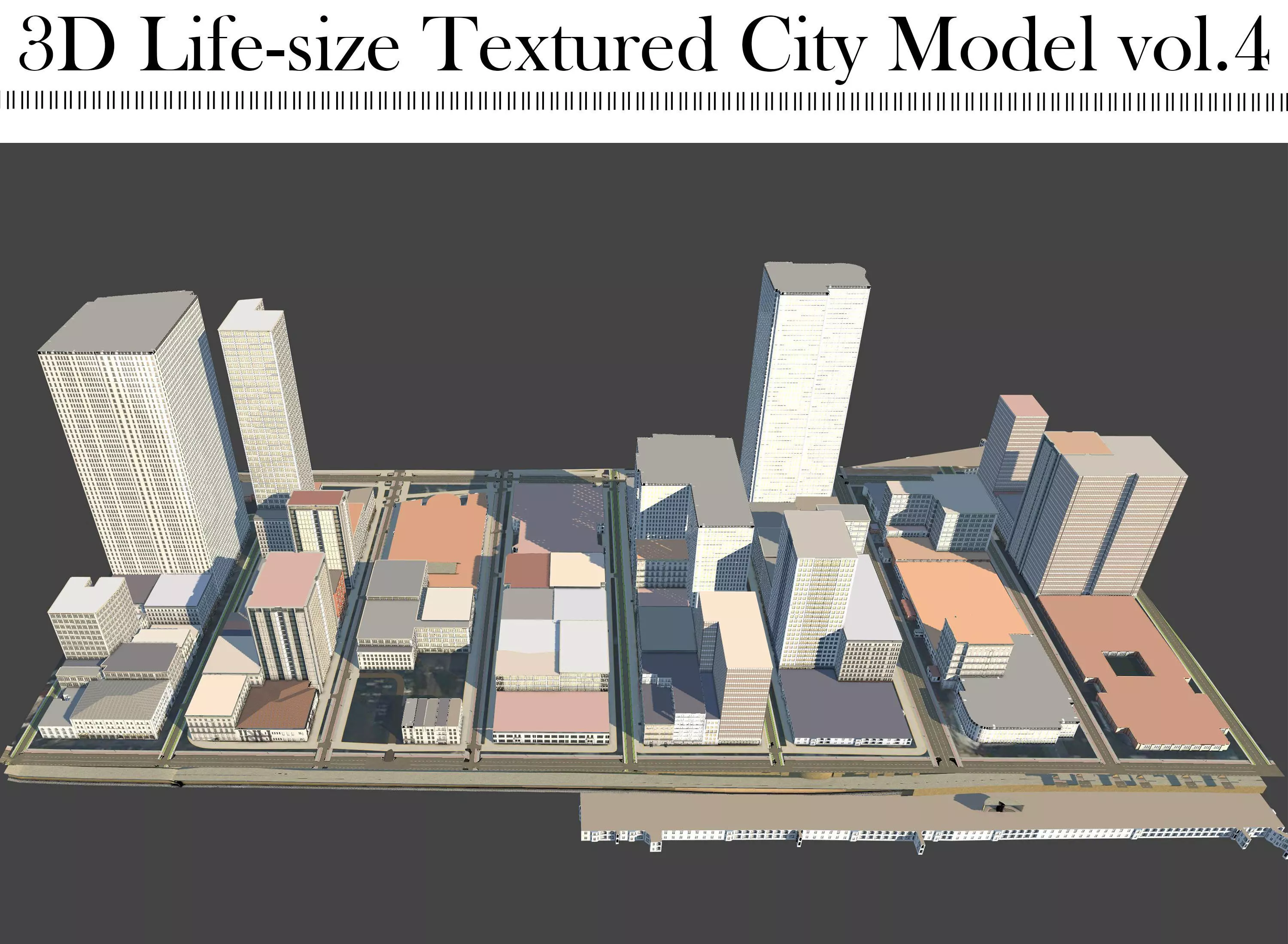 3D Lifesize Textured City Model vol 4 Low-poly 3D model_0