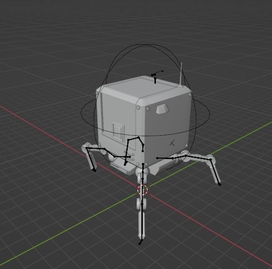 cubey orange robot with light 3D model_8
