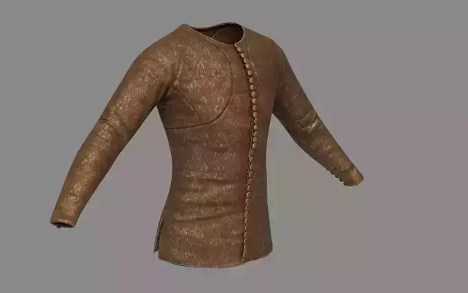 Medieval Doublet01 14th century Low-poly 3D model