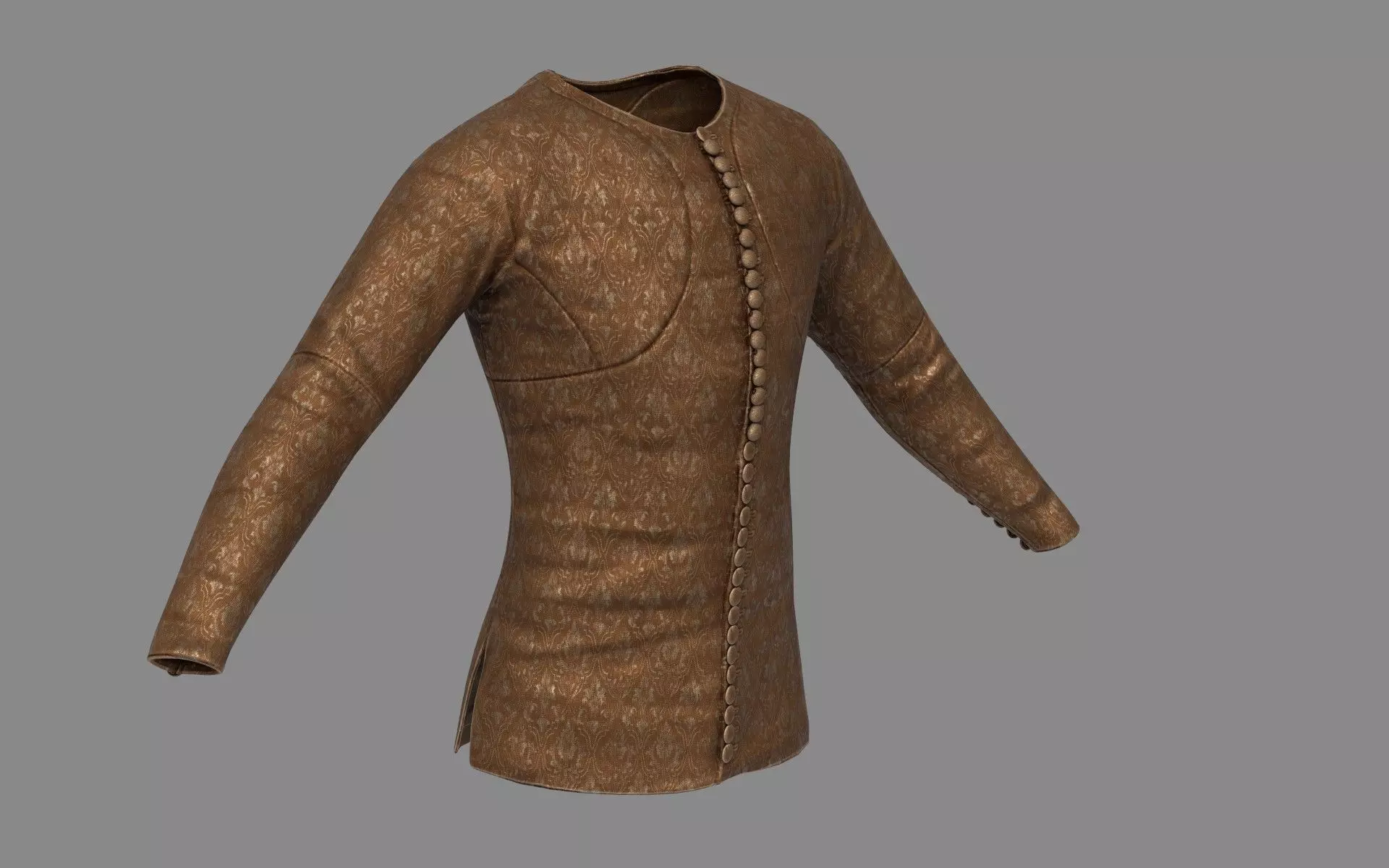 Medieval Doublet01 14th century Low-poly 3D model_0