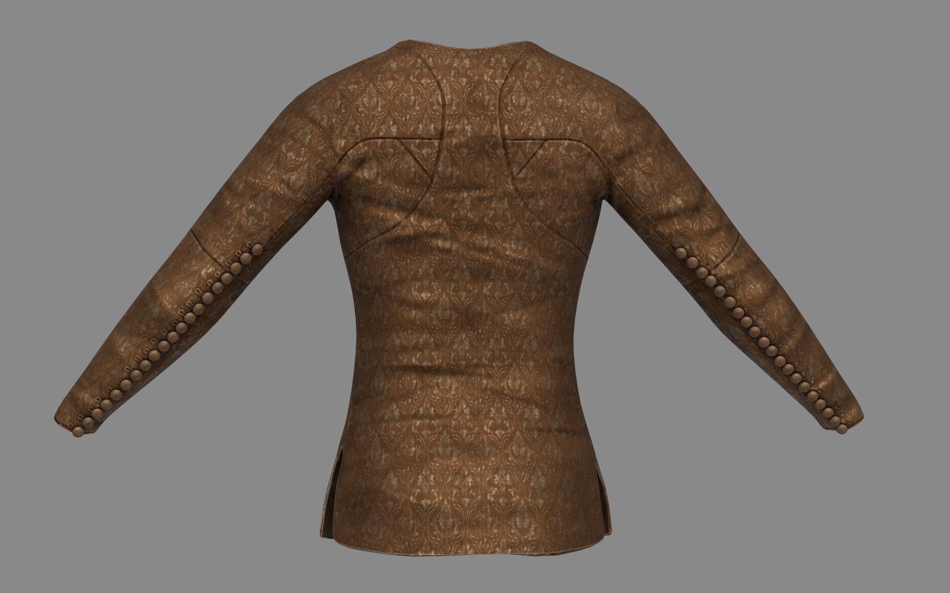 Medieval Doublet01 14th century Low-poly 3D model_8