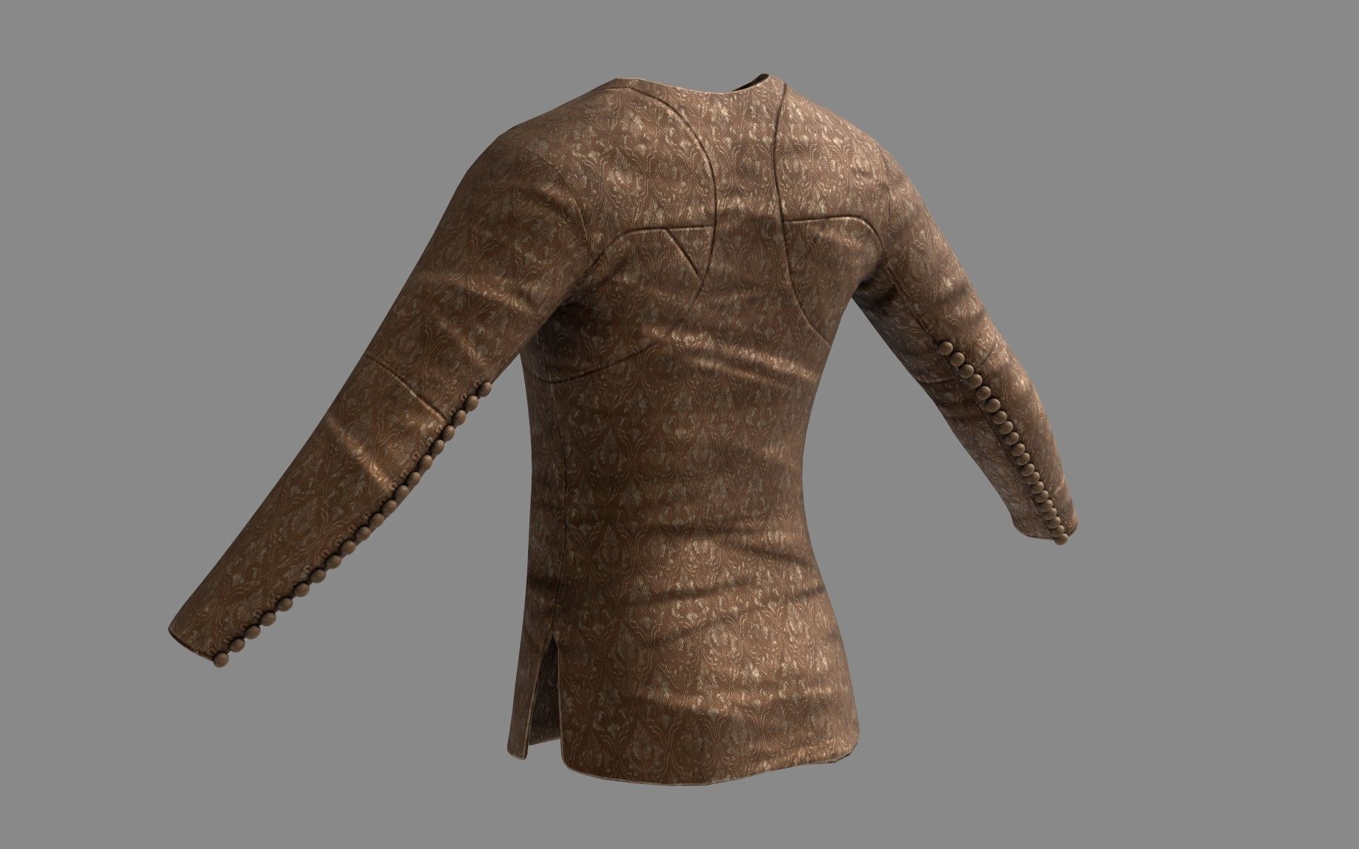 Medieval Doublet01 14th century Low-poly 3D model_4