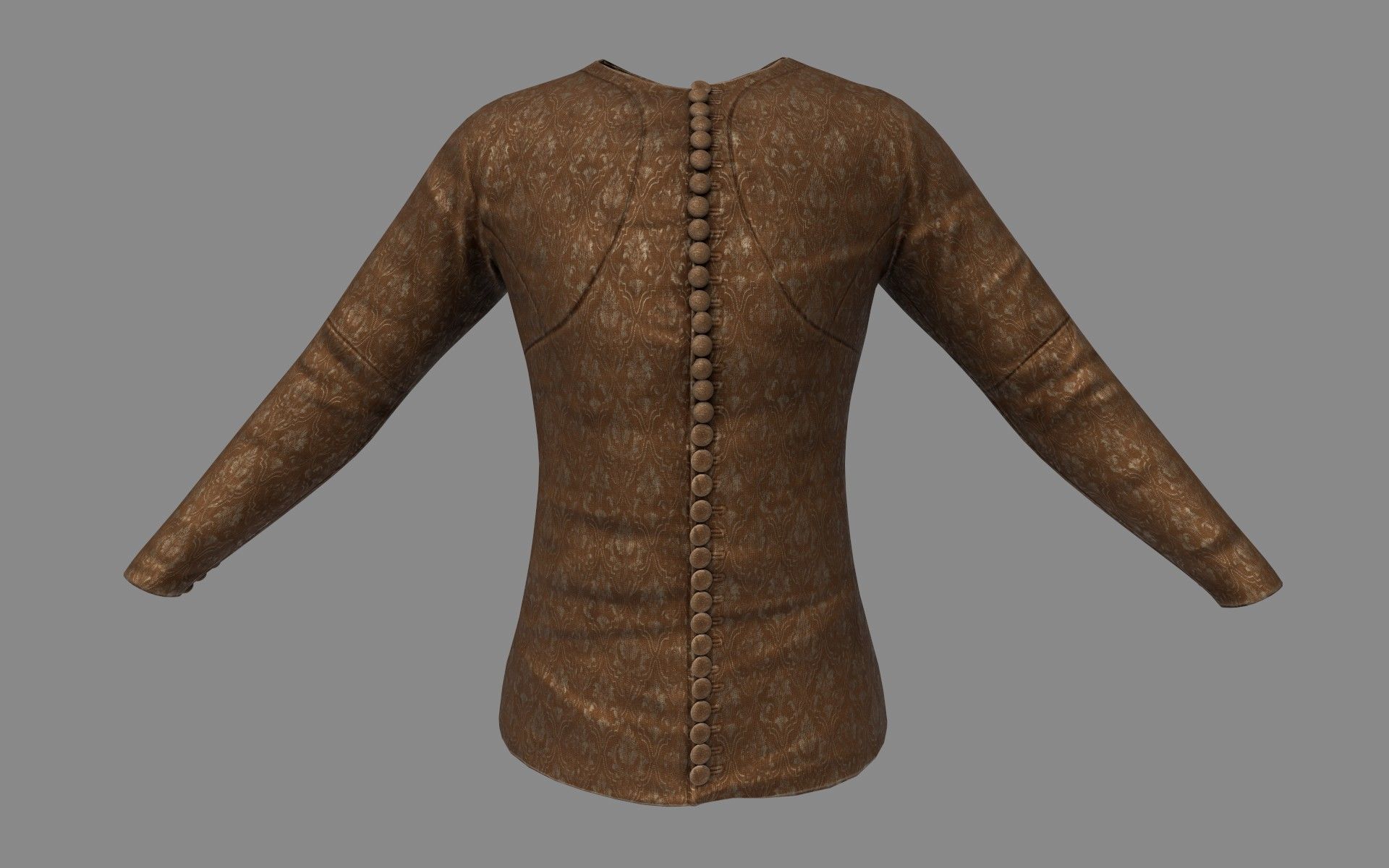 Medieval Doublet01 14th century Low-poly 3D model_20