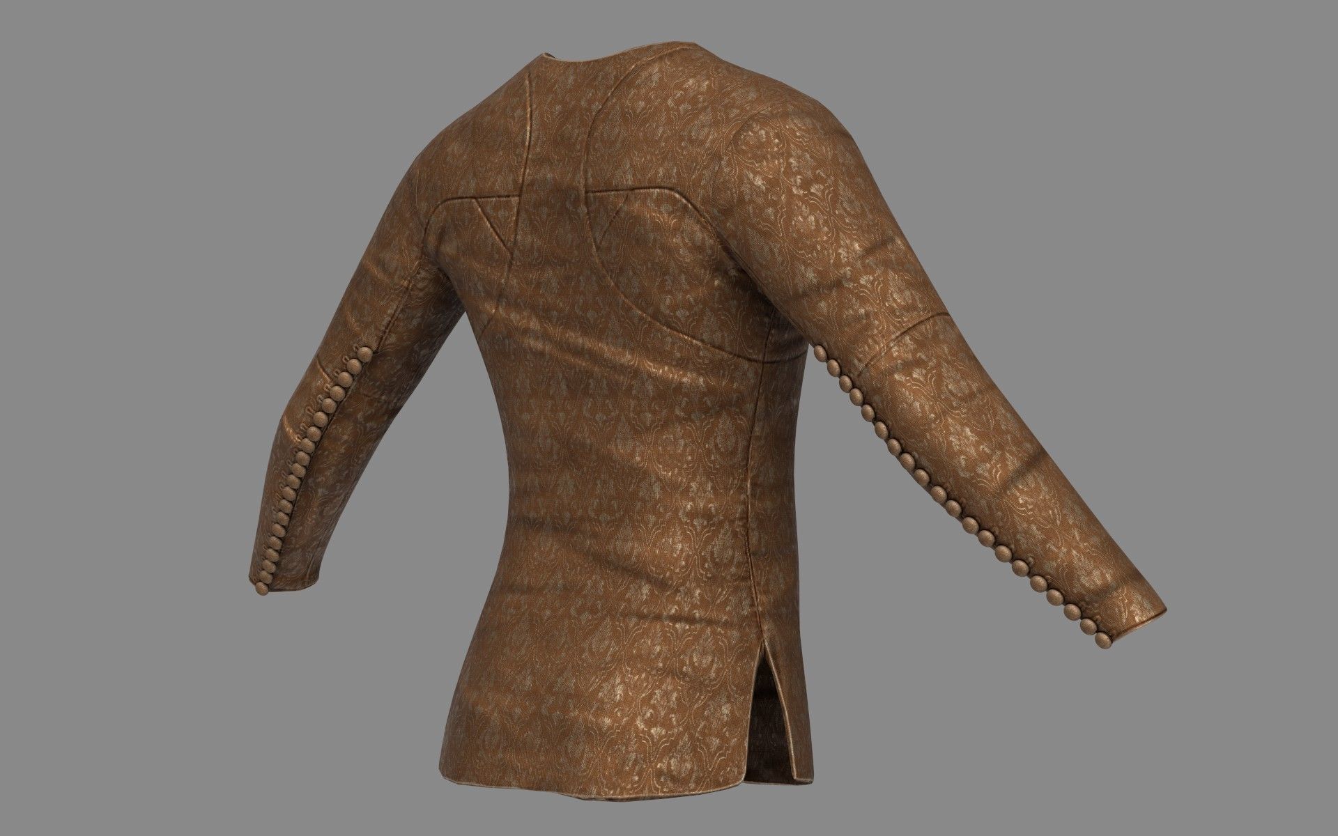 Medieval Doublet01 14th century Low-poly 3D model_6