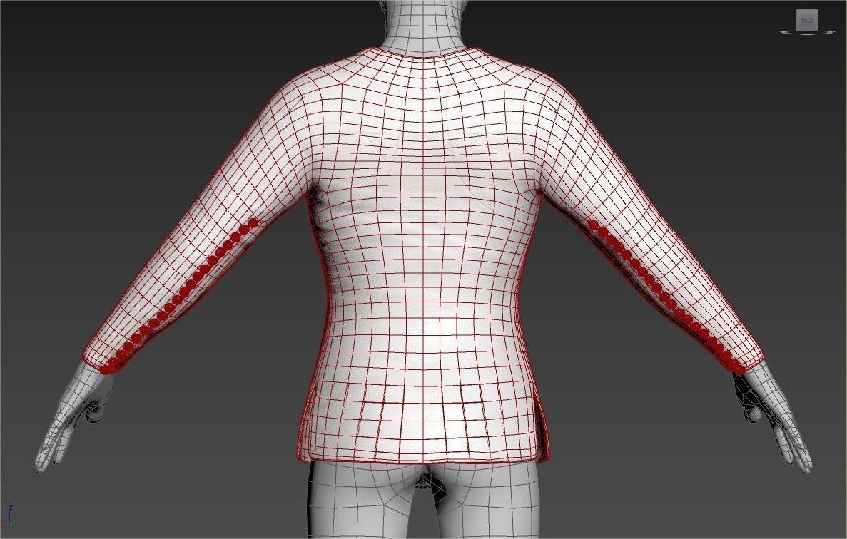 Medieval Doublet01 14th century Low-poly 3D model_11