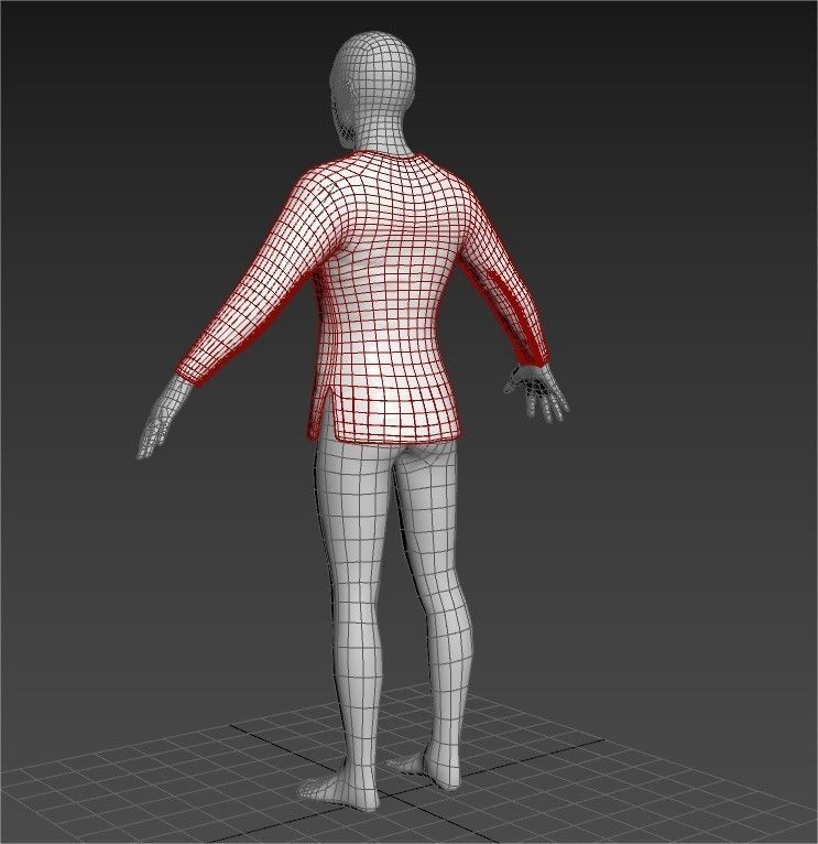 Medieval Doublet01 14th century Low-poly 3D model_13