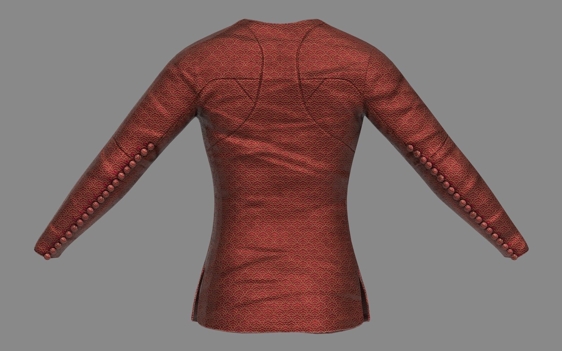 Medieval Doublet01 14th century Low-poly 3D model_17