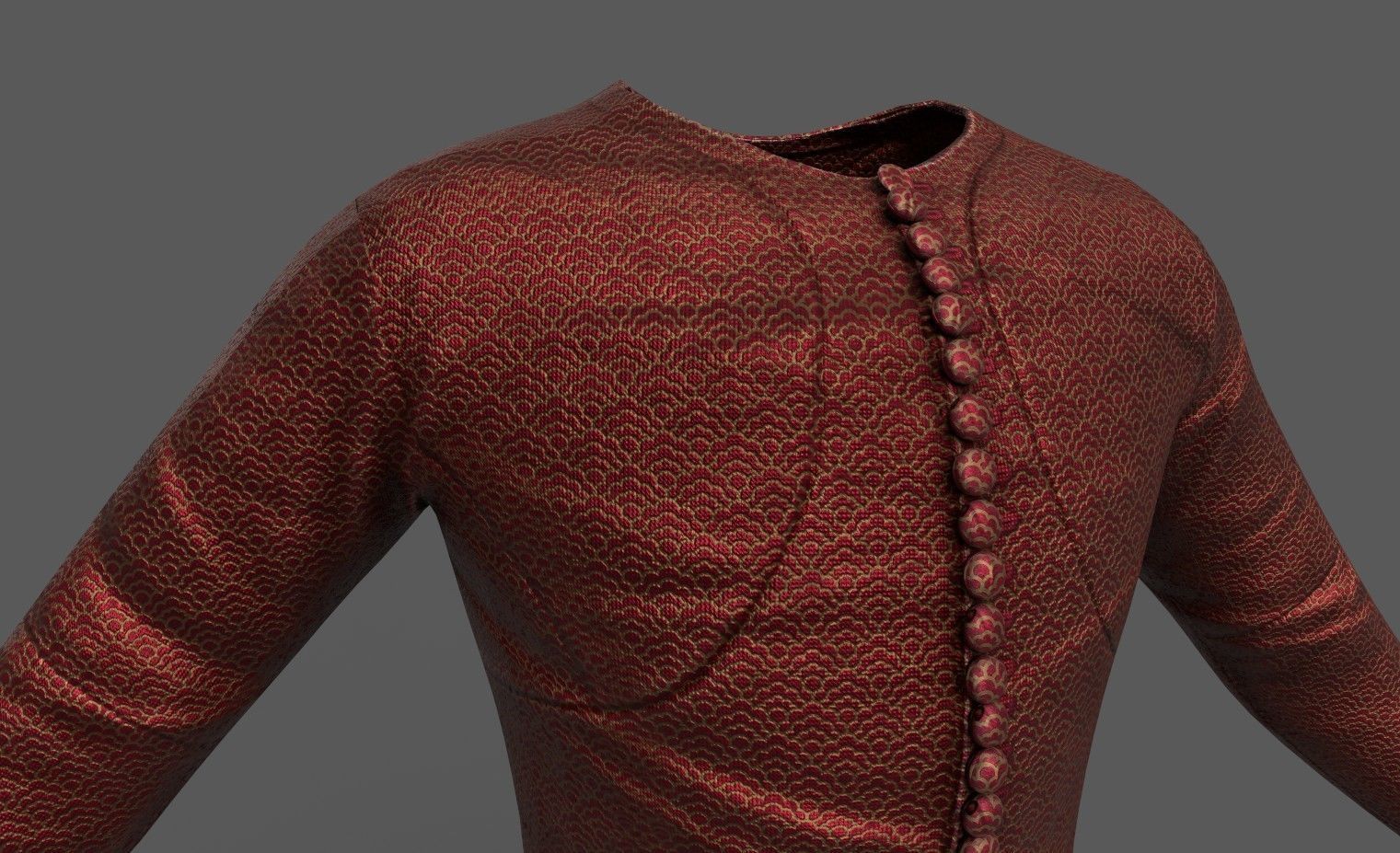 Medieval Doublet01 14th century Low-poly 3D model_18