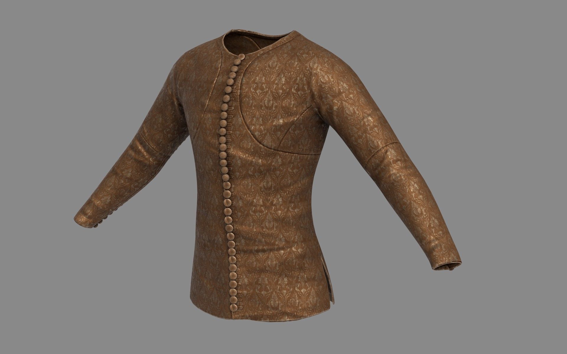 Medieval Doublet01 14th century Low-poly 3D model_2