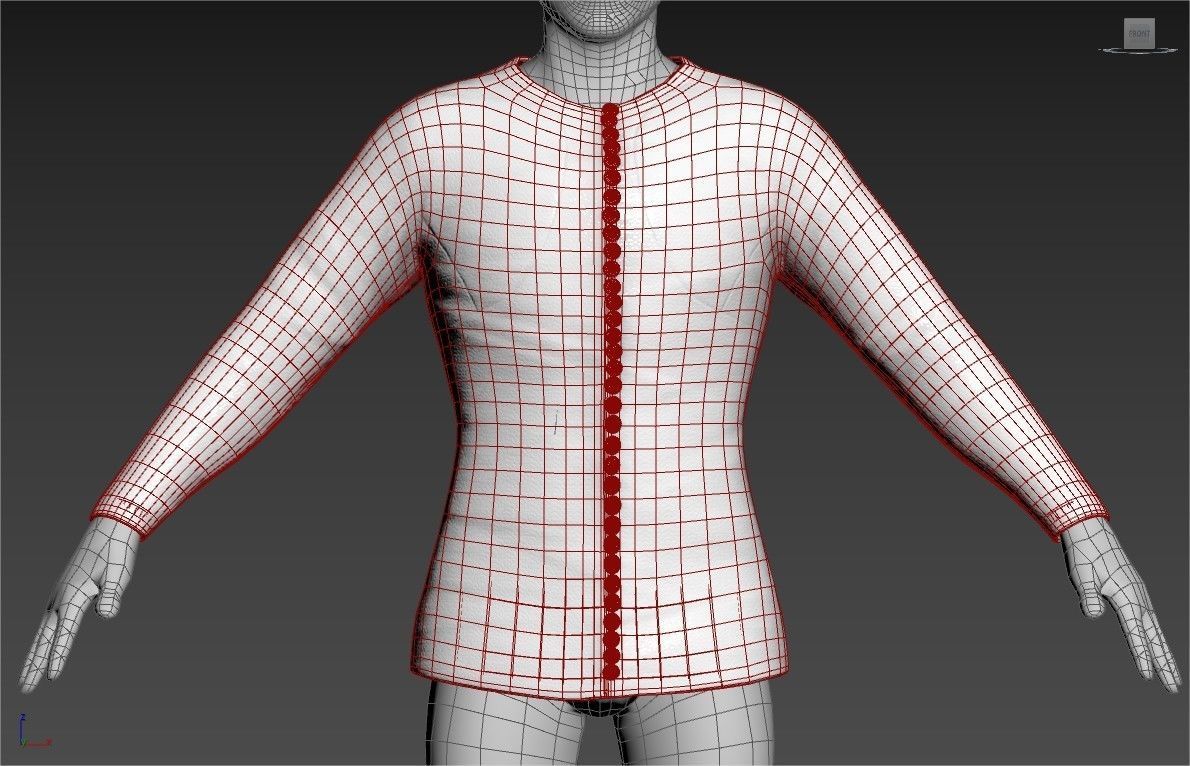 Medieval Doublet01 14th century Low-poly 3D model_9