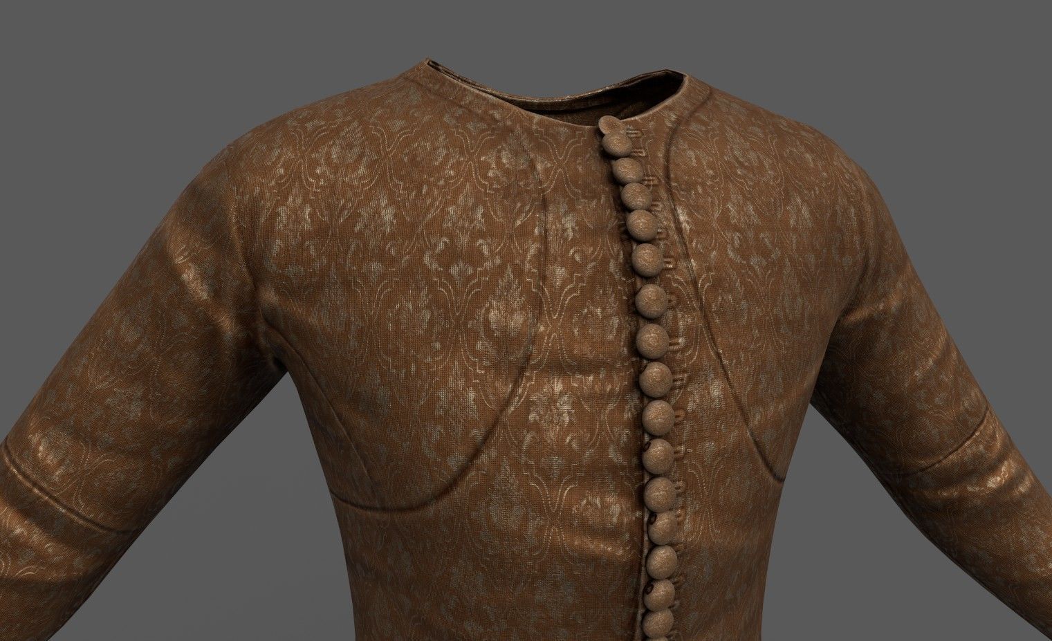 Medieval Doublet01 14th century Low-poly 3D model_19