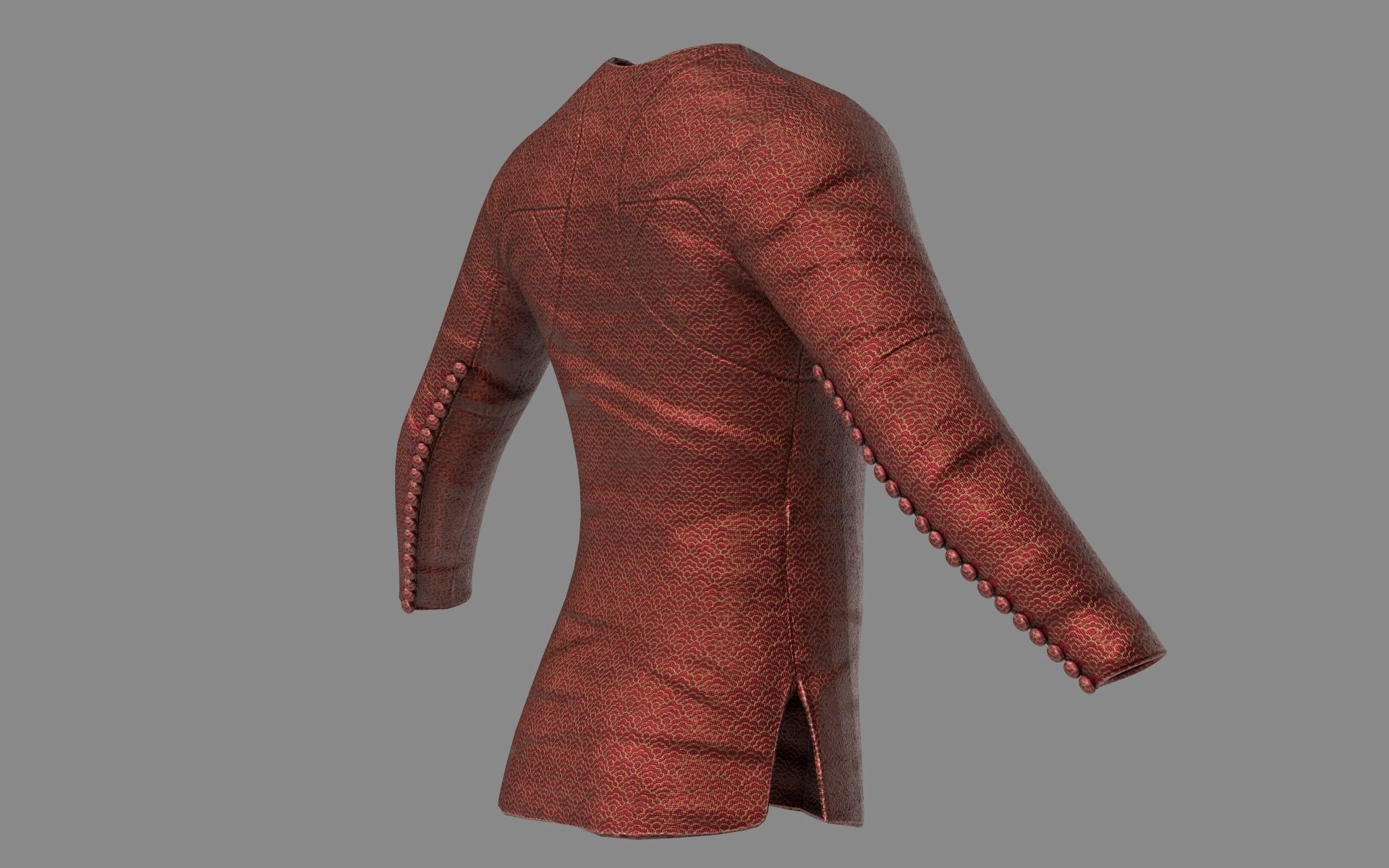 Medieval Doublet01 14th century Low-poly 3D model_3