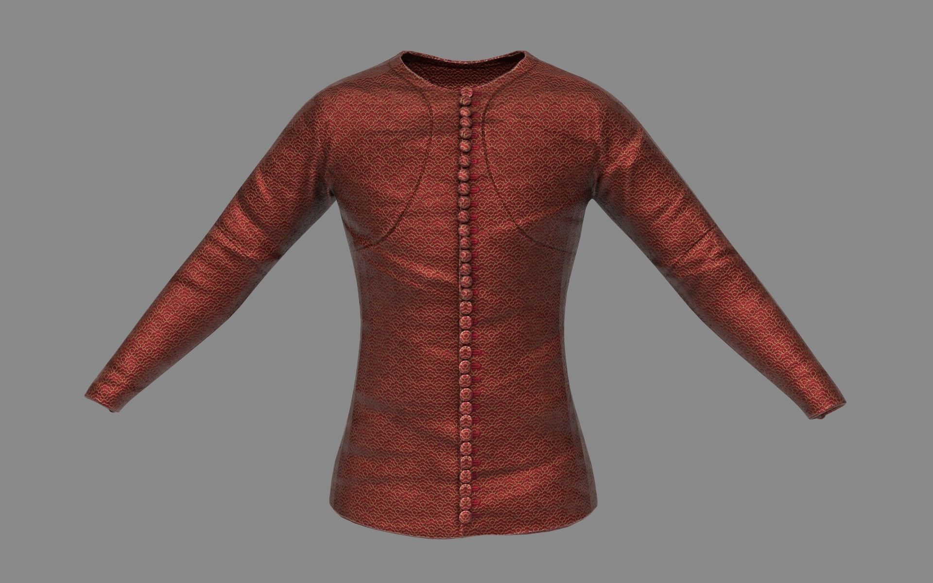 Medieval Doublet01 14th century Low-poly 3D model_21