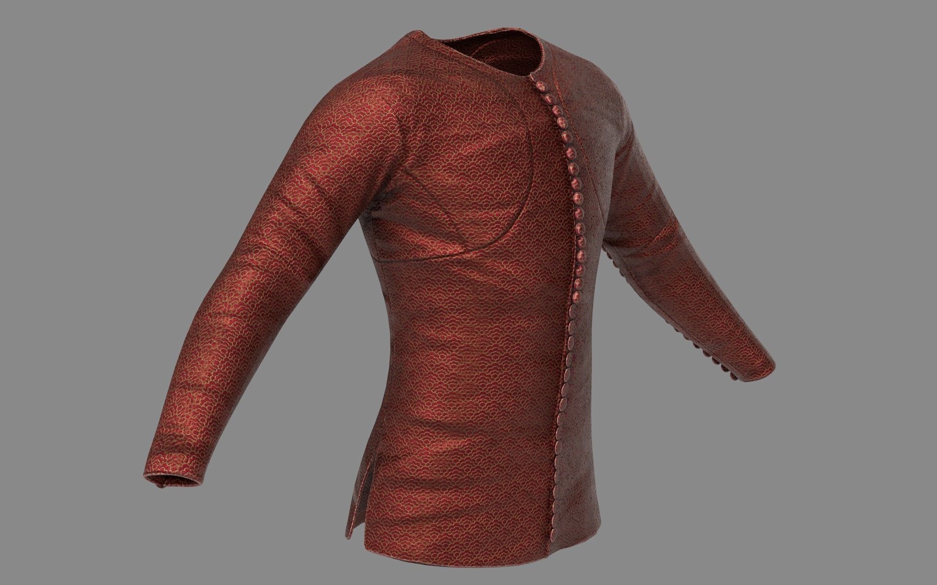 Medieval Doublet01 14th century Low-poly 3D model_1
