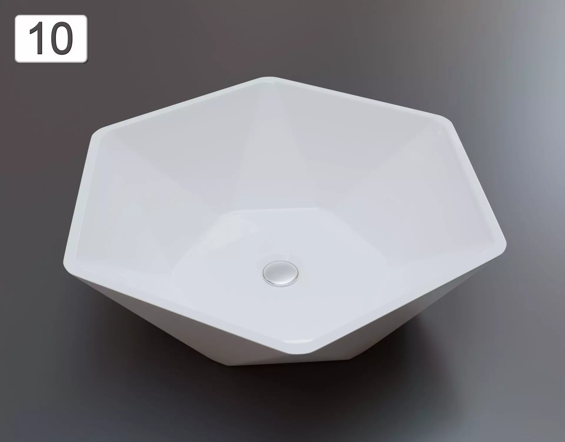 Vessel Sink Number 10 Low-poly 3D model_0