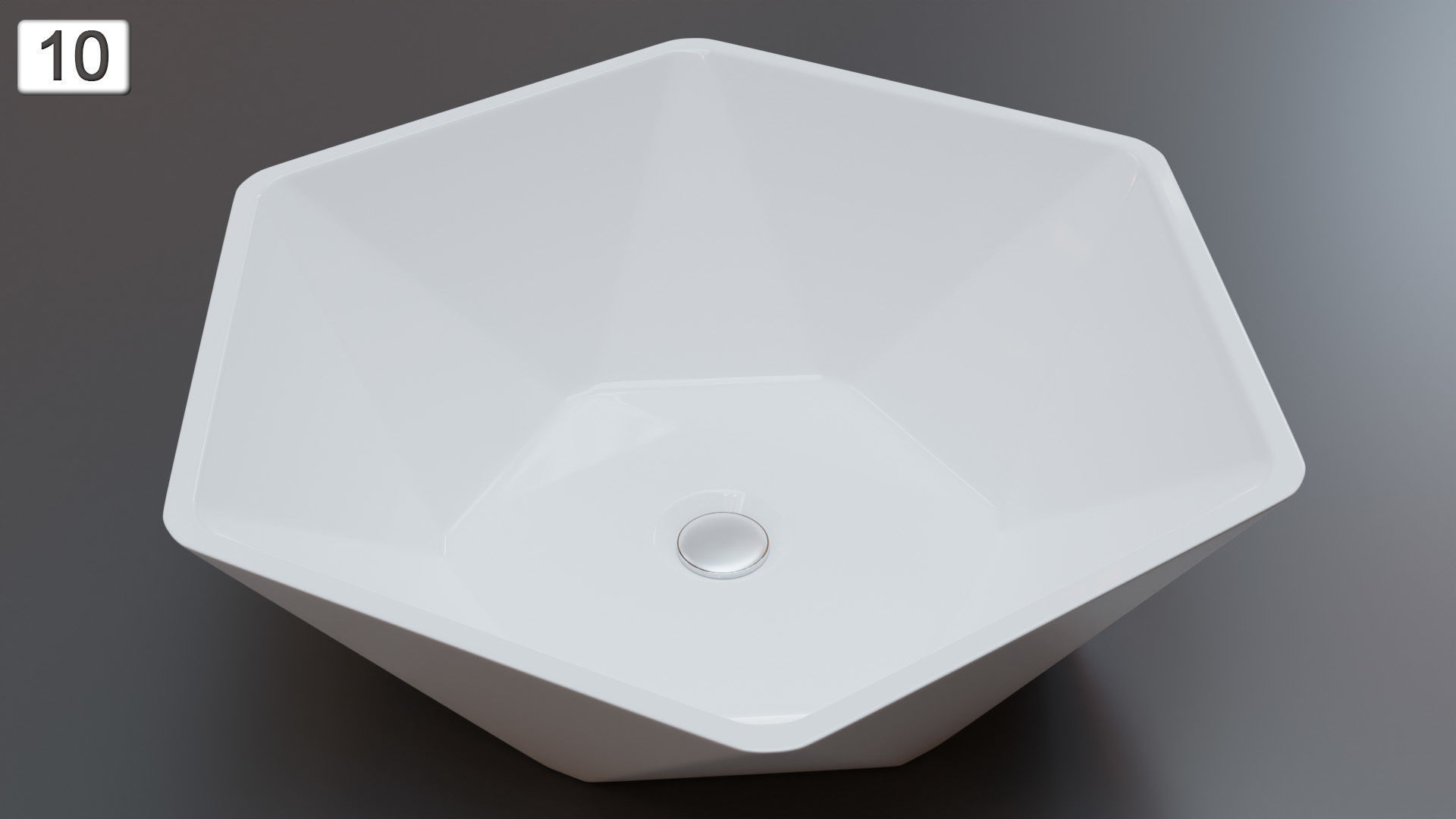 Vessel Sink Number 10 Low-poly 3D model_2