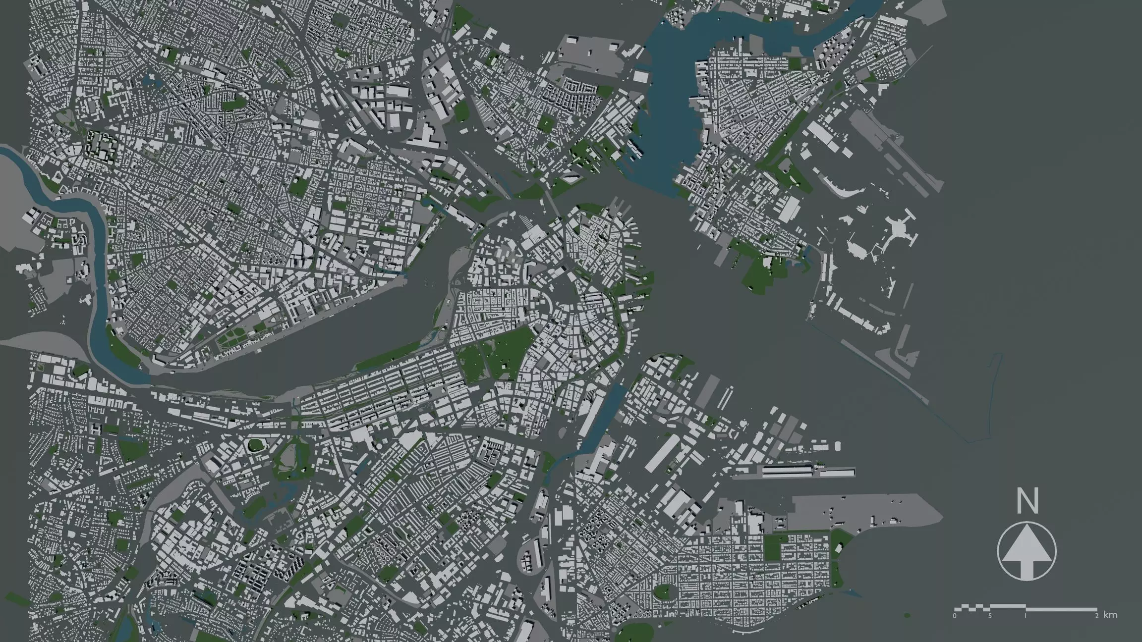 Boston Massachusetts USA - Mass buildings 3D model_0