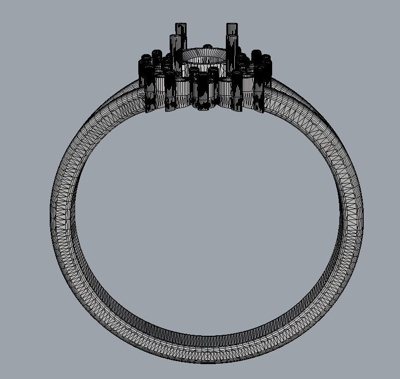 Oval Gemstone Ring 3D print model_11