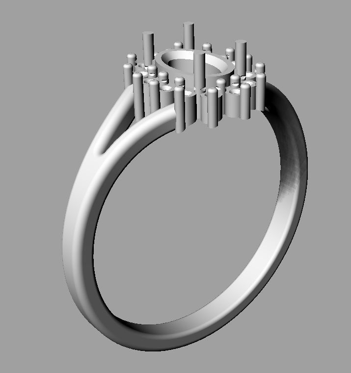 Oval Gemstone Ring 3D print model_13