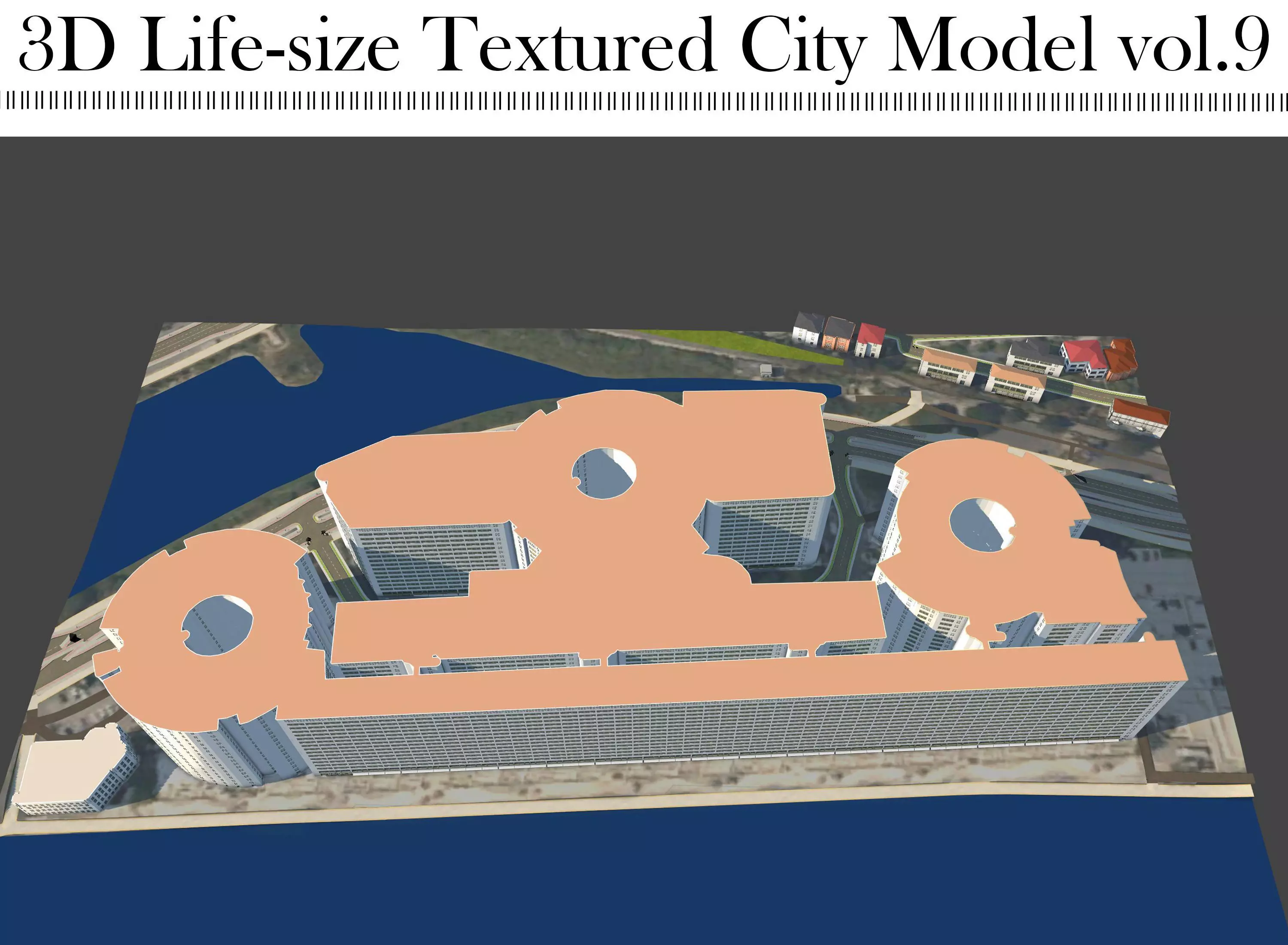 Life-size Textured City Model vol 9 Low-poly 3D model
