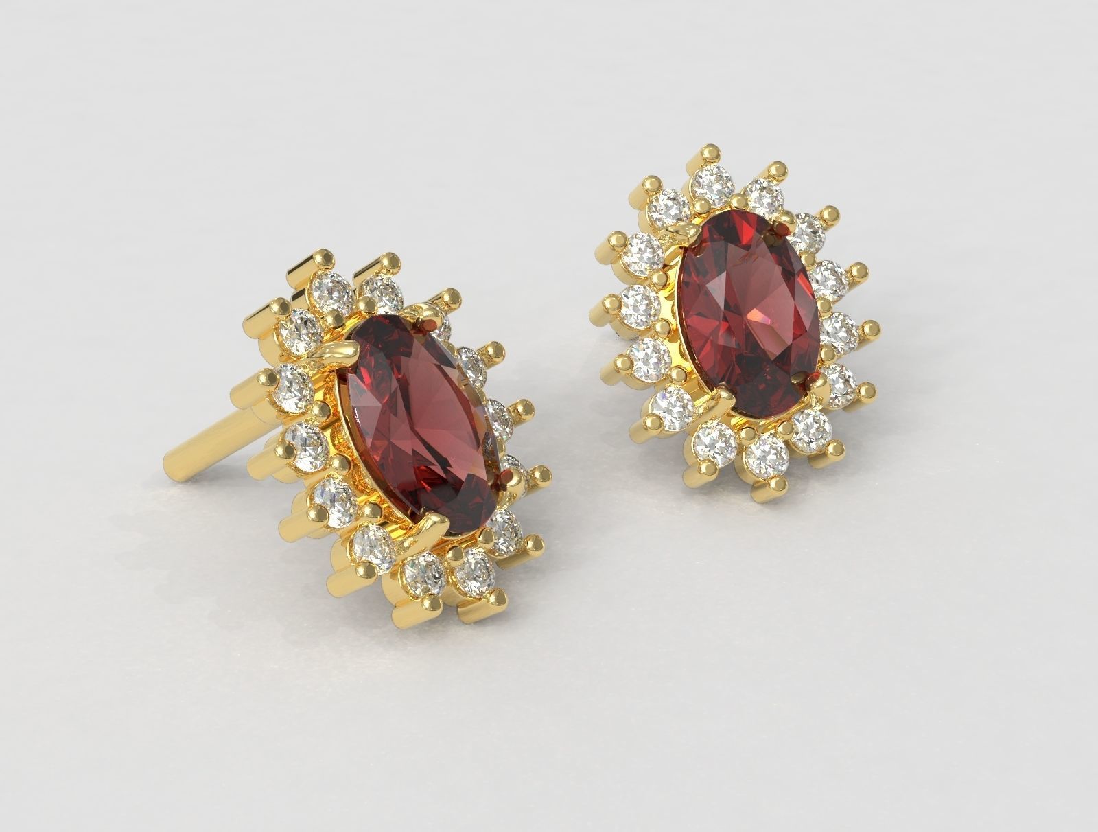 Oval Gemstone 3D Model Collection_5