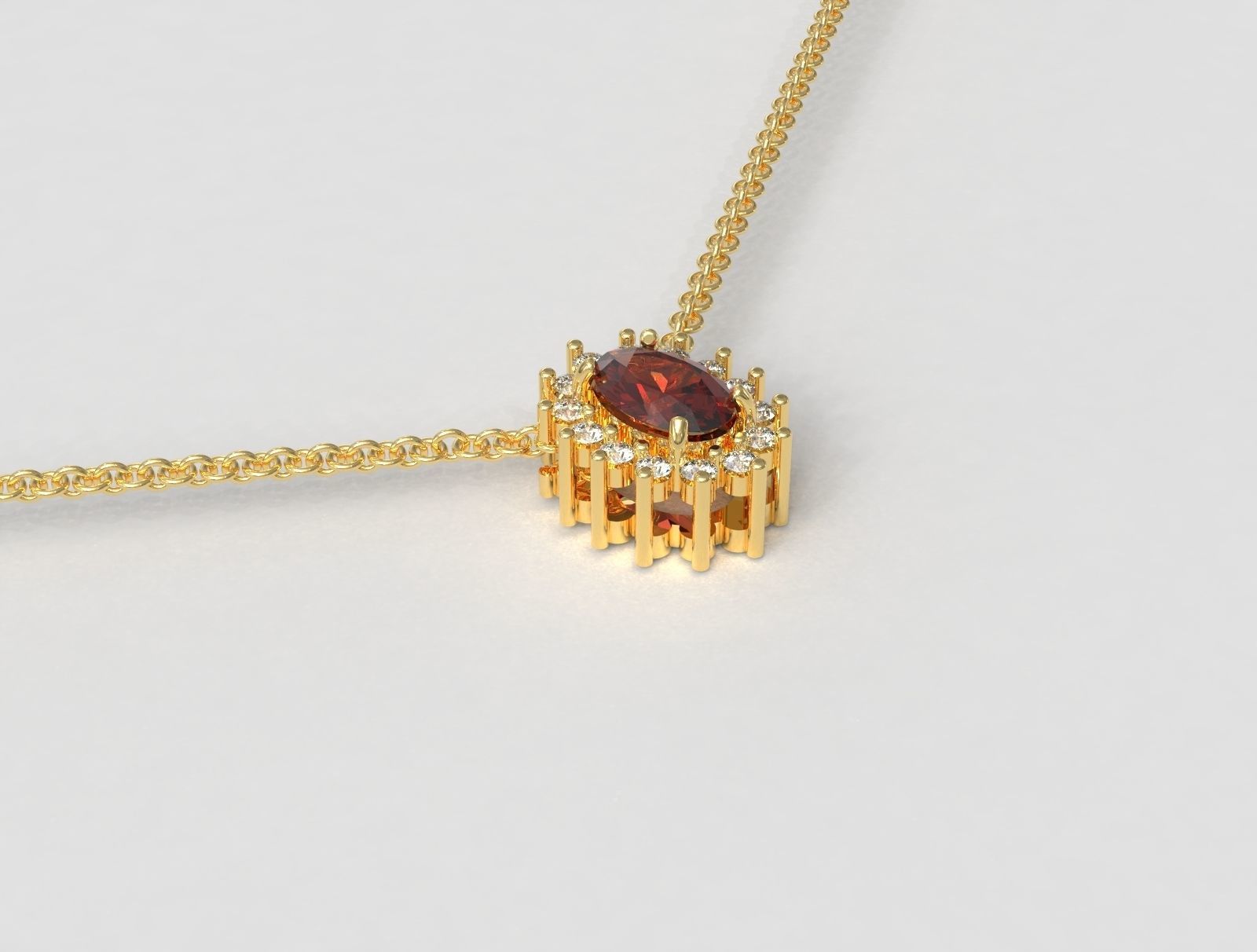 Oval Gemstone 3D Model Collection_4
