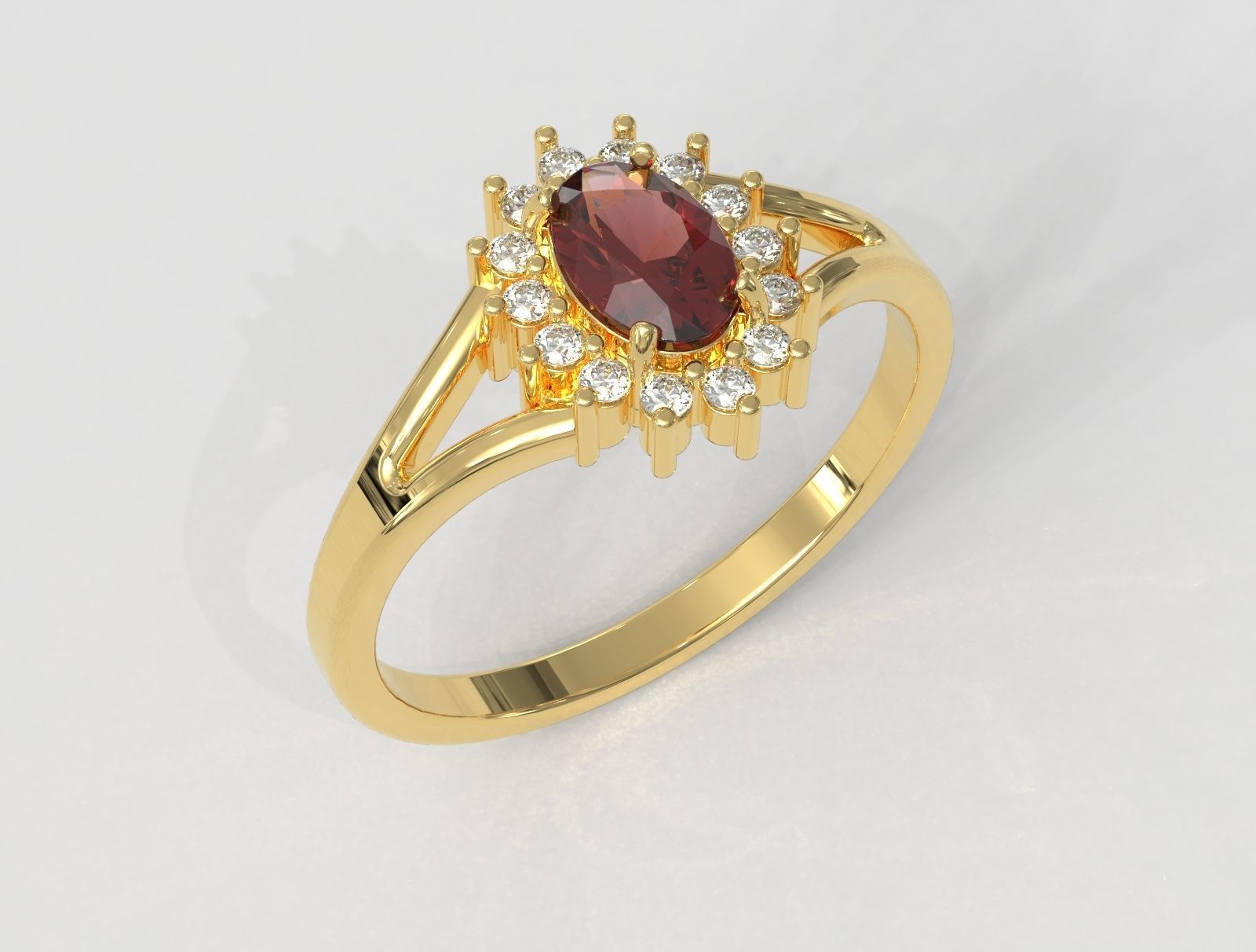 Oval Gemstone 3D Model Collection_6