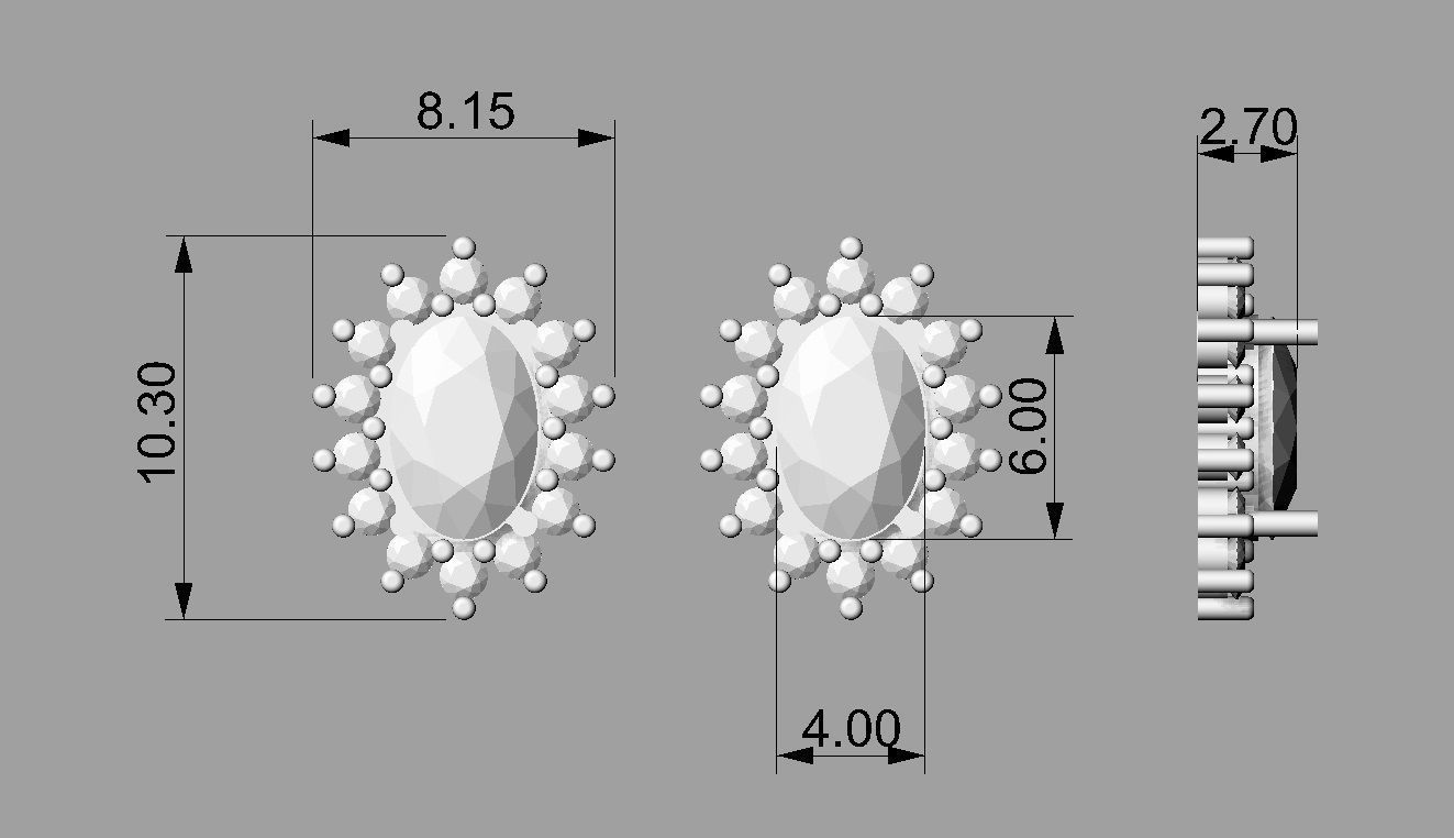 Oval Gemstone 3D Model Collection_8