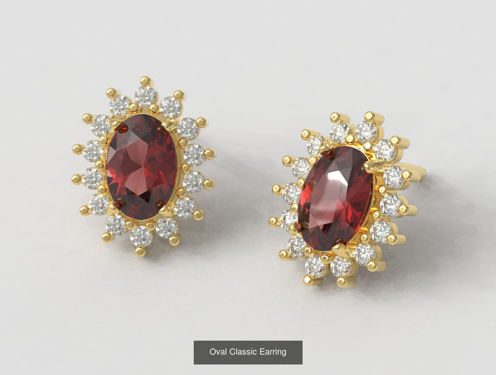 Oval Gemstone 3D Model Collection_1