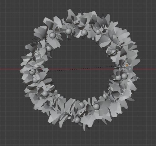 CHRISTMAS WREATH-RING  Low-poly 3D model_7