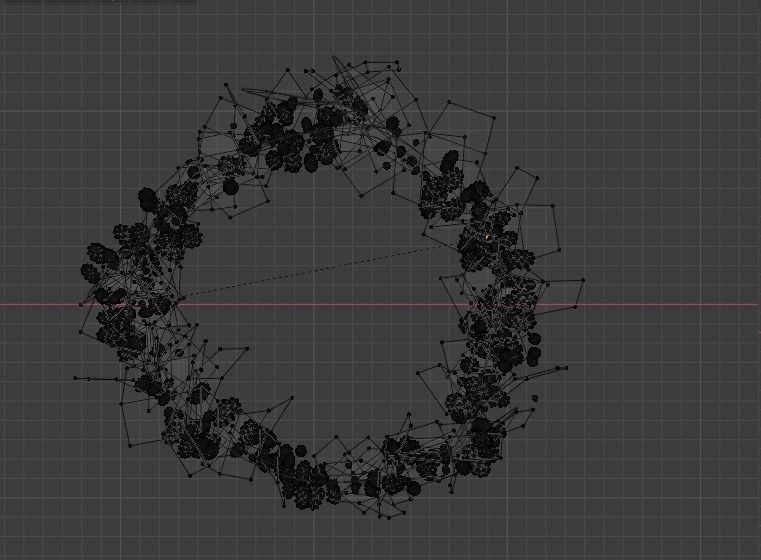 CHRISTMAS WREATH-RING  Low-poly 3D model_11