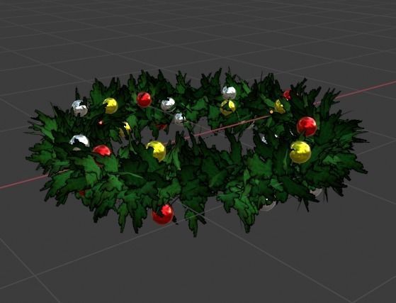 CHRISTMAS WREATH-RING  Low-poly 3D model_14