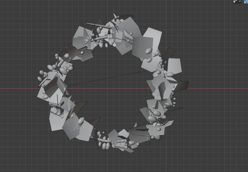 CHRISTMAS WREATH-RING  Low-poly 3D model_8