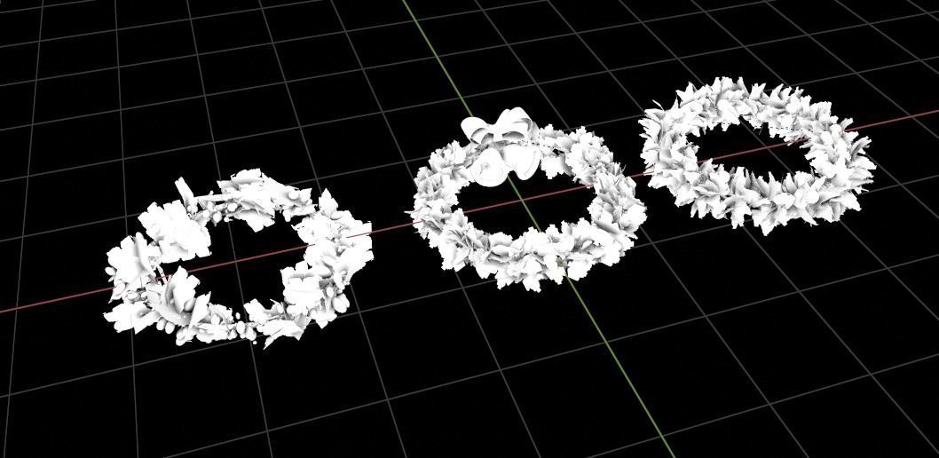 CHRISTMAS WREATH-RING  Low-poly 3D model_2