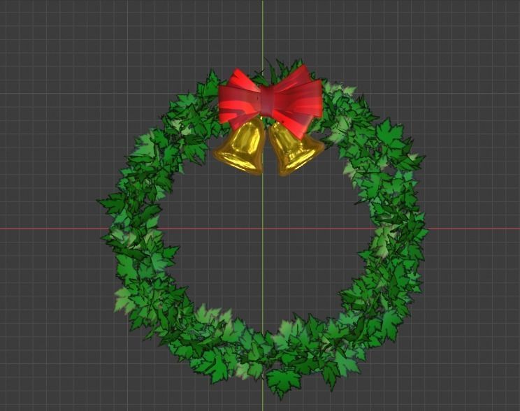 CHRISTMAS WREATH-RING  Low-poly 3D model_4