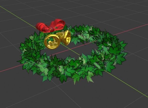 CHRISTMAS WREATH-RING  Low-poly 3D model_15